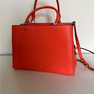 Kate Spade Orange Leather Tote Bag